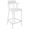 Kartell A.I. Stool Recycled Sgabello, Bianco, H 65 cm
