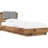 vidaXL Struttura letto con testata Legno antico 80 x 200 cm,