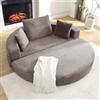 Wyibwy Divano letto 2 posti pieghevole multifunzionale autoportante, divano senza struttura, Letto ovale con cuscini, divano modulare, tessuto di velluto a coste (173 x 176 cm), Marrone Grigio