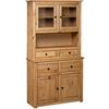 Festnight Credenza con Vetrina Moderna in Legno di Pino Panama Range Naturale, Soggiorno, Cucina, Sala da Pranzo, 93x40,5x180 cm