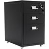 Endingfuny Cassettiera in metallo con 3 cassetti, con ruote, per soggiorno, camera da letto, studio, 28 x 41 x 46,5 cm, colore nero