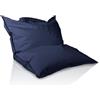 Bepouf - Pouf a Sacco, Cuscino Morbido in Poliestere con Imbottitura in Palline di Polistirolo, Poltrona a Sacco Adatta per Camera, Salotto e Esterni - Dimensione Grande 180x140, Colore Blu Scuro