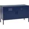 Beliani Credenza in Metallo blu con Piedini Alti e Ripiani 100 x 40 x 65 cm