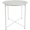 HM hemax HOME DESIGN HEMAX Tavolino da Salotto Rotondo Pieghevole in Metallo - Bianca | Vassoio Rimovibile, Tavolo Basso Moderno, Per Soggiorno, Balcone, Giardino e Camera da Letto, Design Salvaspazio