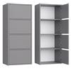 BDW Cassettiera moderna ALMA con 4 ante, 50 x 119 x 40 cm, cameretta dei bambini, soggiorno, corridoio, sistema Tip-ON - Grigio