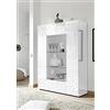 Arredocasagmb.it Mobile vetrina 2 Ante Moderno Bianco Lucido con Serigrafia Soggiorno Madia Buffet con sportelli Design Mira 06