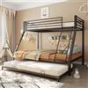 Gojyjqytupo Letto a castello in metallo, 90 x 200 e 140 x 200 cm, con letto