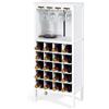 GIANTEX Porta Vino Legno, 5 Ripiani per 20 Bottiglie, Cantiniere con 4 Porta Calici, Mobiletto Portabottiglie per Collocazioni e Esposizioni di Vino, 42x25x96 cm, 3 Colori Disponibili