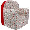 baby idea Babysanity Poltroncina Bimbi Rivestimento 100% Cotone Sfoderabile Imbottitura Alta Intensità Migliorata Poltrona per Bambini Comoda Leggera Ideale per Cameretta - Made in Italy - (Babbo Natale)