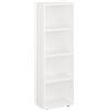 KOMTO Libreria Verticale 4 Ripiani, Scaffale Libreria Salvaspazio | Mobile Bianco in Legno, Scaffale Legno con Regolabili, 40 x 120 x 24 cm