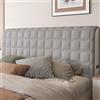 AYUOEODM Copritestata Letto Copertura/Copri Testiere Letto Matrimoniale/Singolo/una Piazza E Mezza Imbottito Colore Tortora,Velluto Elasticizzato Morbido Tessuto Universale ( Color : Grey-3 , Size : 100cm(39.3