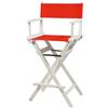 ZStyle Sedia Regista Sgabello Pieghevole Leggera Portatile Director Make Up per Hotel Ristorante Casa Veranda Bar Trucco in Legno di Faggio con Tessuto Alta Truccatrice (Fusto Bianco - Tela Rossa)