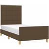 vidaXL Giroletto senza Materasso Marrone Scuro 80x200 cm Tessuto