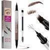 STNFAREBI Microblading - Matita per sopracciglia impermeabile e resistente alle sbavature, lunga durata, con punta a forchetta multipla e punta di precisione per sopracciglia naturali simili ai