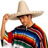 FIESTAS GUIRCA Sombrero mexicain en paille avec pompons blancs 60 cm