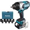 Makita Avvitatore a impulsi 1/2" 1200 Nm a batteria 18V LXT Makita® DTW1002RTJ con set 9 bussole (D-41517)
