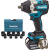 Makita Avvitatore a impulsi 1/2" 700 Nm a batteria 18V LXT Makita® DTW700RTJ con set 9 bussole (D-41517)