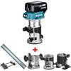 Makita Rifilatore fresatrice 6-8 mm a batteria 18V Makita® DRT50RTJX2 + Binario 1,5 m + Adattatore