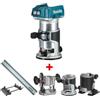 Makita Rifilatore fresatrice 6-8 mm a batteria 18V Makita® DRT50ZJX2 + Binario 1,5 m + Adattatore