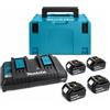 Makita Kit 4 batterie 18V LXT 5,0 Ah con caricabatterie doppio Makita® 197626-8