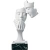 BONGELLI PREZIOSI Figura Statua Moderna Coppia Face Innamorati 39cm Bianco Base Marmo Nero