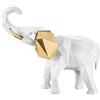 BONGELLI PREZIOSI Decorazione Elefante Stilizzato 17x14cm Bianco Oro Marmorino