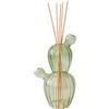BRANDANI Cactus Diffusore di Fragranza con Bastoncini 17cm Vetro Verde