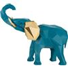 BONGELLI PREZIOSI Decorazione Elefante Stilizzato 17x14cm Marmorino Ottanio Verde