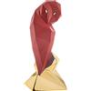 BONGELLI PREZIOSI Statua Figura Gufo Stilizzato Rosso Oro 16cm Marmorino