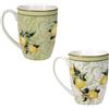BRANDANI Tazza da Caffè MUG Set 2 Pezzi Limoni 250ml Porcellana