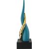 BONGELLI PREZIOSI Corno Cornetto Portafortuna 38cm Ottanio e Oro Base Nera Marmorino