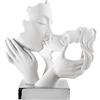 BONGELLI PREZIOSI Figura Statua Moderna Coppia Mani Face 34x30cm Base Argento Marmorino