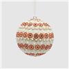 EDG Enzo De Gasperi Sfera Pallina Albero di Natale 10cm Fasce con Gemme e Perle Bianco Rosso