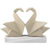BONGELLI PREZIOSI Coppia Cigni Origami 12x17cm Nocciola Marmorino