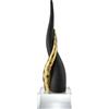 BONGELLI PREZIOSI Cornetto Corni Intrecciati Base Cristallo 28cm Nero Oro Marmorino