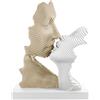 BONGELLI PREZIOSI Scultura Bacio Stilizzata 15x16cm Nocciola Bianco