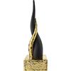 BONGELLI PREZIOSI Cornetto Corni Intrecciati Base Oro Corno Nero 20cm Marmorino