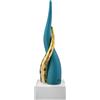 BONGELLI PREZIOSI Cornetto Corni Intrecciati Base Bianca Ottanio Oro 20cm Marmorino