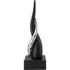 BONGELLI PREZIOSI Cornetto Corni Intrecciati Base Nera Corno Nero Argento 20cm Marmorino