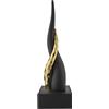 BONGELLI PREZIOSI Cornetto Corni Intrecciati Base Nera Corno Nero Oro 28cm Marmorino