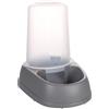 Flamingo Distributore Automatico di Cibo e Acqua Raja Grigio - 1,5L, Doppio Uso, Facile da Pulire, Base Antiscivolo