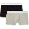 Calvin Klein Bambino Pantaloncini Boxer Confezione da 2 con Fascia con Logo, Avorio (Greyhtr/Pvhblack), 12-14 Ans