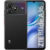 ZTE Blade A36 Smartphone 4G, Memoria 128GB, RAM 12GB (4GB+8GB memory fusion), Batteria 5000mAh, Fotocamera 8Mpx con AI, Android 15, Nebula Black