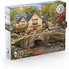 Buffalo Games CEACO - Silver Select - Thomas Kinkade - Summer in Cobblestone Village - Puzzle da 1000 pezzi per adulti impegnativo perfetto per serate di gioco