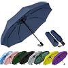 SIEPASA Ombrello compatto da viaggio antivento, ombrello automatico per pioggia, piccoli ombrelli portatili antivento per uomini, donne e adolescenti (blu navy)