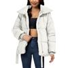 MJGkhiy Piumino Donna Invernale Corto Piumini Imbottita Moda Caldo Puffer Jacket con Cintura Comodo Giacca Antivento Casual Cappotto Con Zip Autunnale Elegante Giubbino Trapuntato Taglie Forti