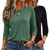Zeagoo Maglietta Donna Manica Lunga Basic Girocollo Maglia Autunno Inverno | Primavera