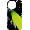 Extraterrestrial Flying Saucer Gifts Custodia per iPhone 14 Pro Max Nero UFO Verde Alien Beam Foresta Night Art