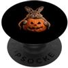 Halloween Rabbit Lover Jackolantern Pump Coniglio Halloween AAA Lover Jack O Lanterna Viso Zucca PopSockets PopGrip Adesivo