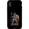 Greek Ajax Spartan Warrior Mythology Spe Custodia per iPhone X/XS Ajax Eroe Greco Trojan Mitologia Scudo Lancia